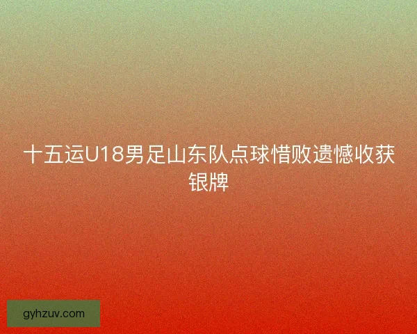 十五运U18男足山东队点球惜败遗憾收获银牌