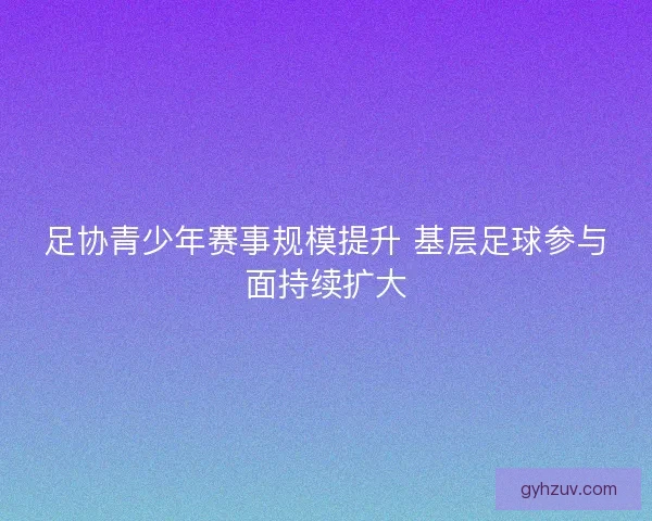 足协青少年赛事规模提升 基层足球参与面持续扩大